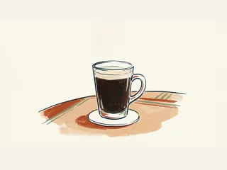 Vaso de café irlandés con una capa de nata sobre un posavasos