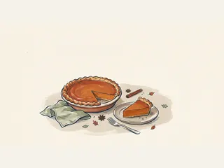Tarta de calabaza con una porción servida sobre un plato.