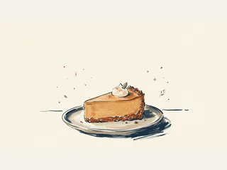 Porción de tarta de queso y calabaza sobre un plato.